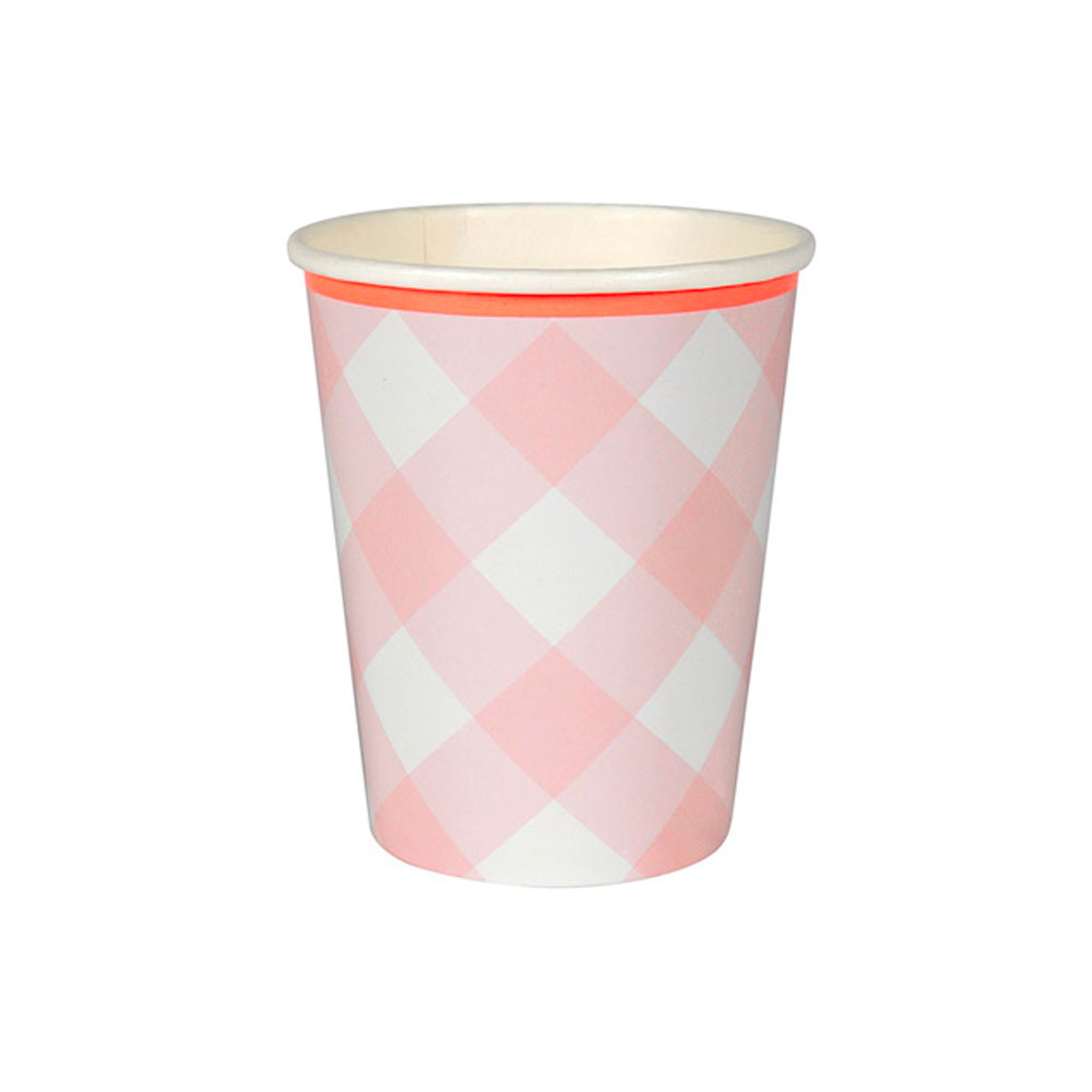 meri meri ♥Pink Gingham Cups(45-3219)